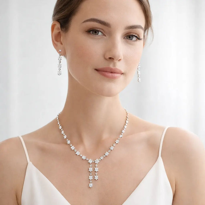 Diamond Necklace in 18/14 CT Hallmarked Gold