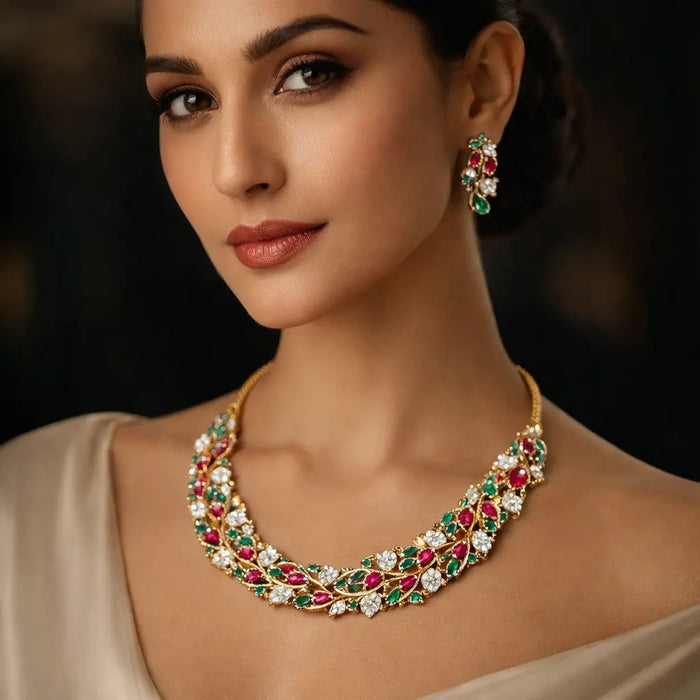 Diamond Necklace in 18/14 CT Hallmarked Gold