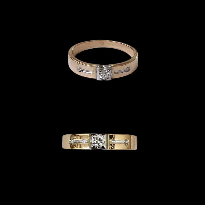 (RDL-721) Diamond Gents Ring, Gold 4.736 (18KT) Diamond 0.15 CT