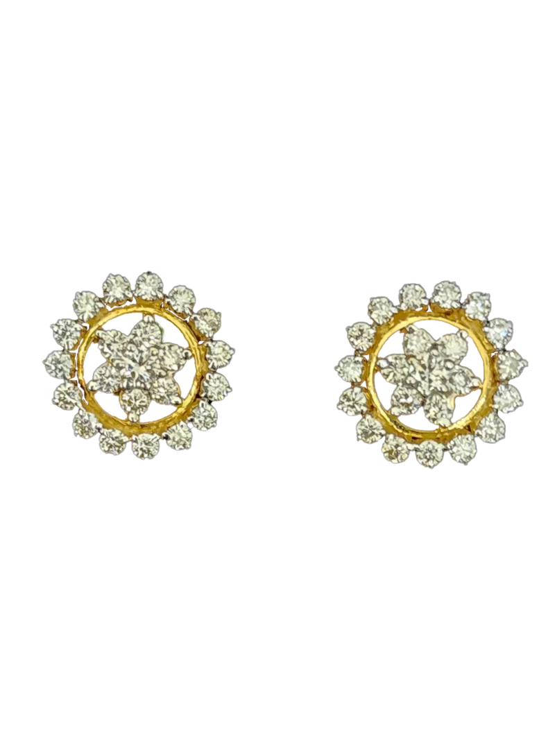 (TD-281) Diamond Tops in 14kt Hallmarked Gold (Diamond 1.43 CT ,Gold 6.530 CT)